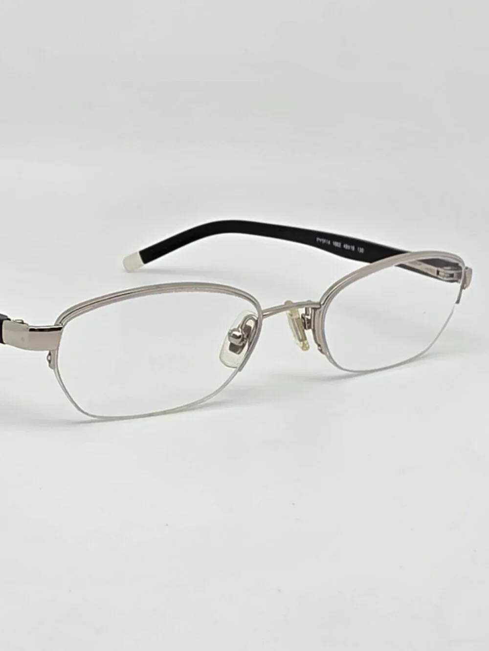 DKNY DY5514 1002 Silver Black Semi Rimless Eyeglasses Frame w/ Case 49-19-130